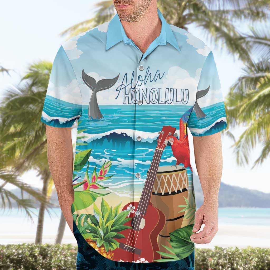 Aloha Honolulu Festival Hawaiian Shirt Ukulele By The Shore