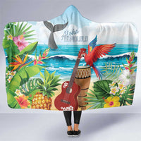 Aloha Honolulu Festival Hooded Blanket Ukulele By The Shore