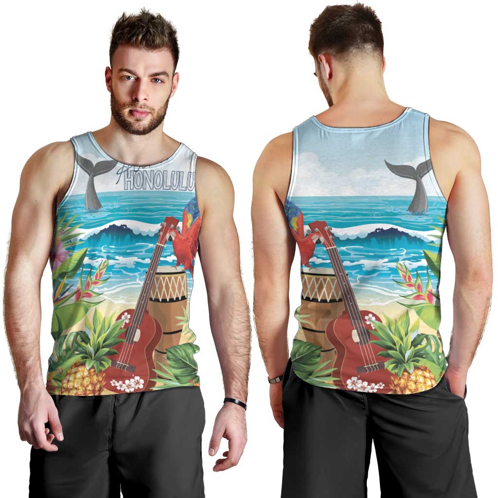 Aloha Honolulu Festival Men Tank Top Ukulele By The Shore