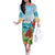 Aloha Honolulu Festival Off The Shoulder Long Sleeve Dress Ukulele By The Shore