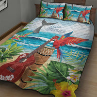 Aloha Honolulu Festival Quilt Bed Set Ukulele By The Shore