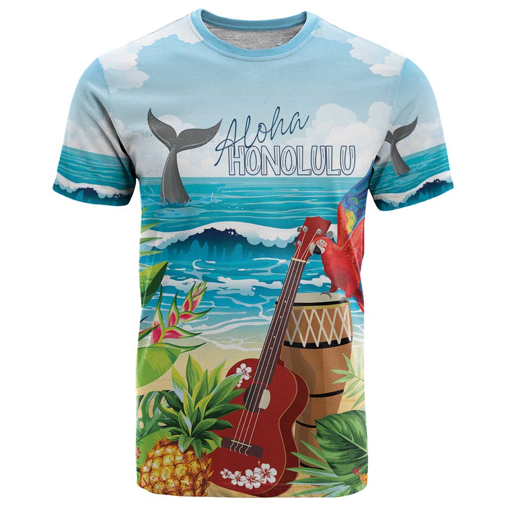 Aloha Honolulu Festival T Shirt Ukulele By The Shore