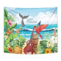 Aloha Honolulu Festival Tapestry Ukulele By The Shore