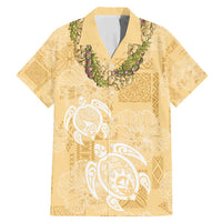 Aloha Honolulu Festival Family Matching Mermaid Dress and Hawaiian Shirt Hawaii Kapa Mix Flowers Lei