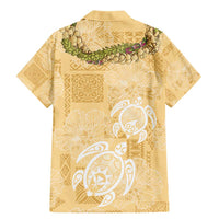 Aloha Honolulu Festival Family Matching Mermaid Dress and Hawaiian Shirt Hawaii Kapa Mix Flowers Lei