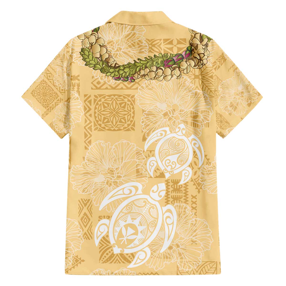 Aloha Honolulu Festival Family Matching Off The Shoulder Long Sleeve Dress and Hawaiian Shirt Hawaii Kapa Mix Flowers Lei