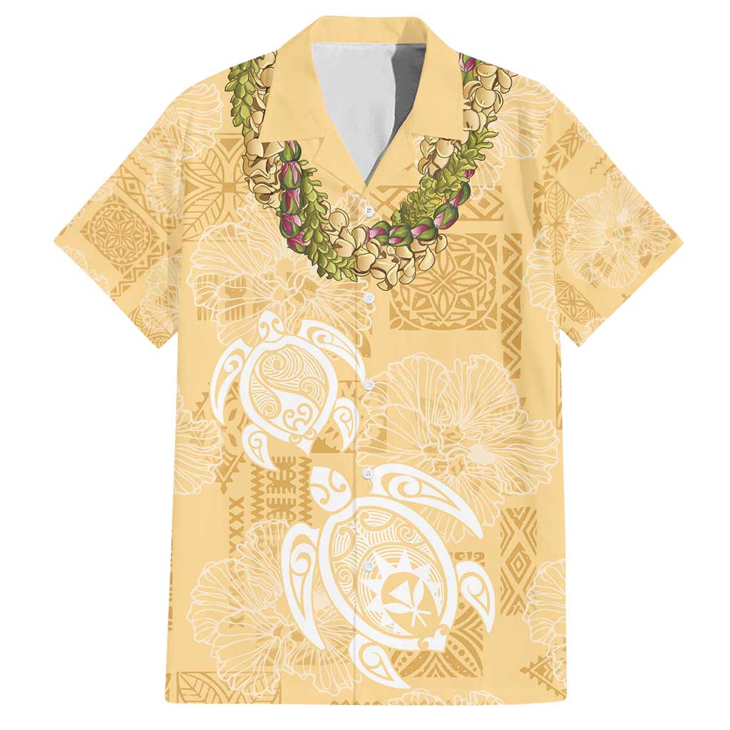 Aloha Honolulu Festival Family Matching Puletasi and Hawaiian Shirt Hawaii Kapa Mix Flowers Lei