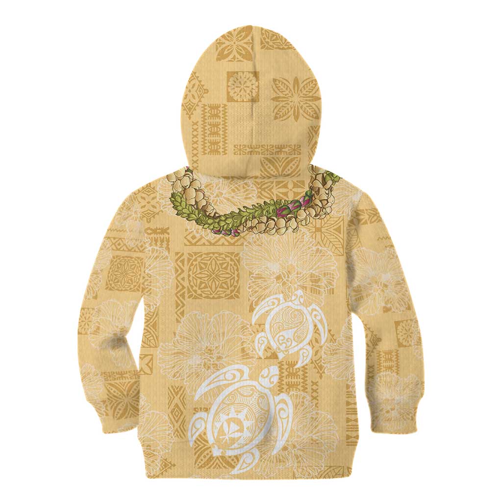 Aloha Honolulu Festival Kid Hoodie Hawaii Kapa Mix Flowers Lei