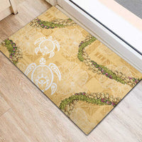 Aloha Honolulu Festival Rubber Doormat Hawaii Kapa Mix Flowers Lei LT7 - Polynesian Pride