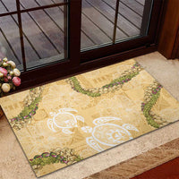 Aloha Honolulu Festival Rubber Doormat Hawaii Kapa Mix Flowers Lei LT7 - Polynesian Pride