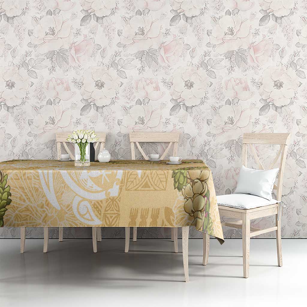 Aloha Honolulu Festival Tablecloth Hawaii Kapa Mix Flowers Lei