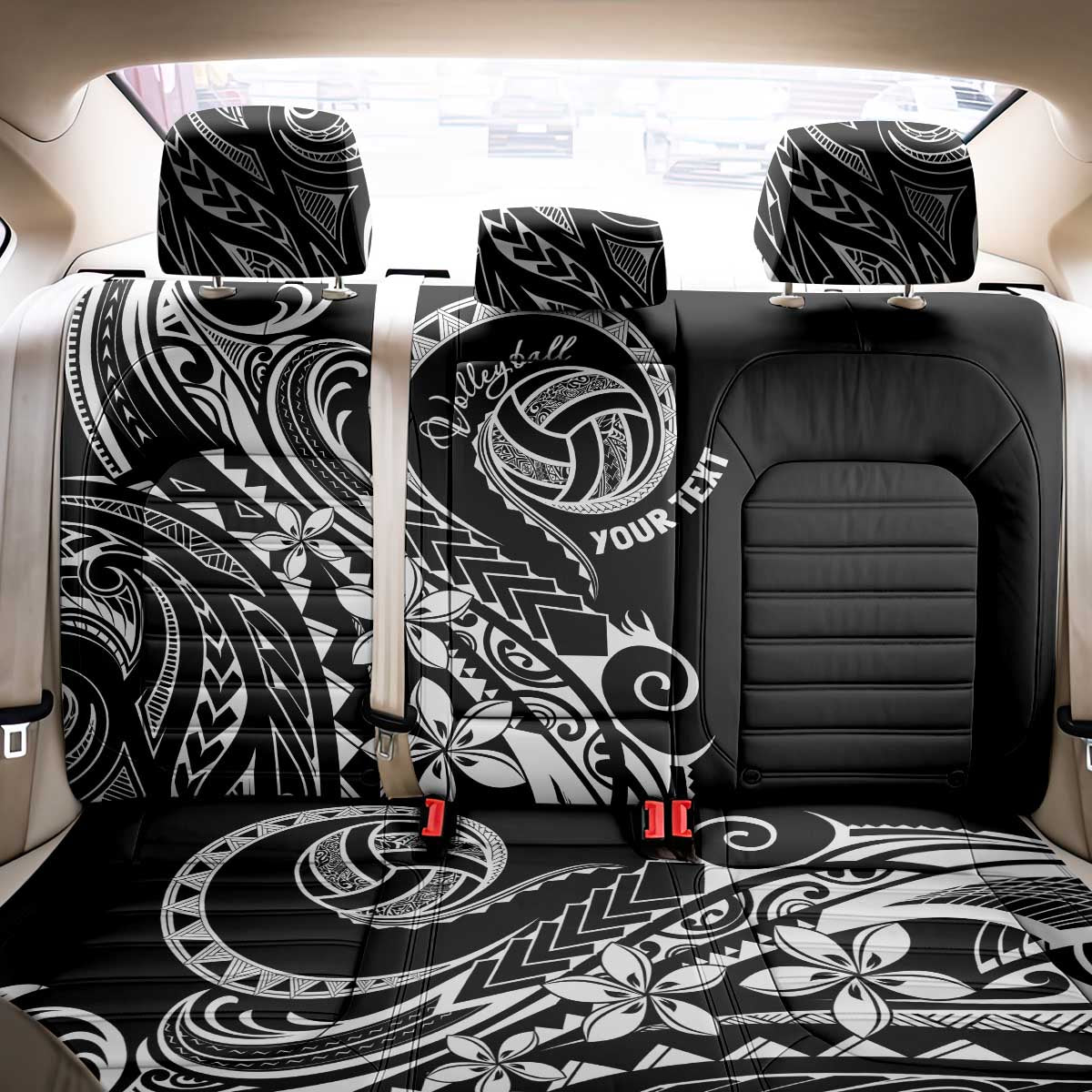 Polynesia Beach Volleyball Personalized Back Car Seat Cover Basic