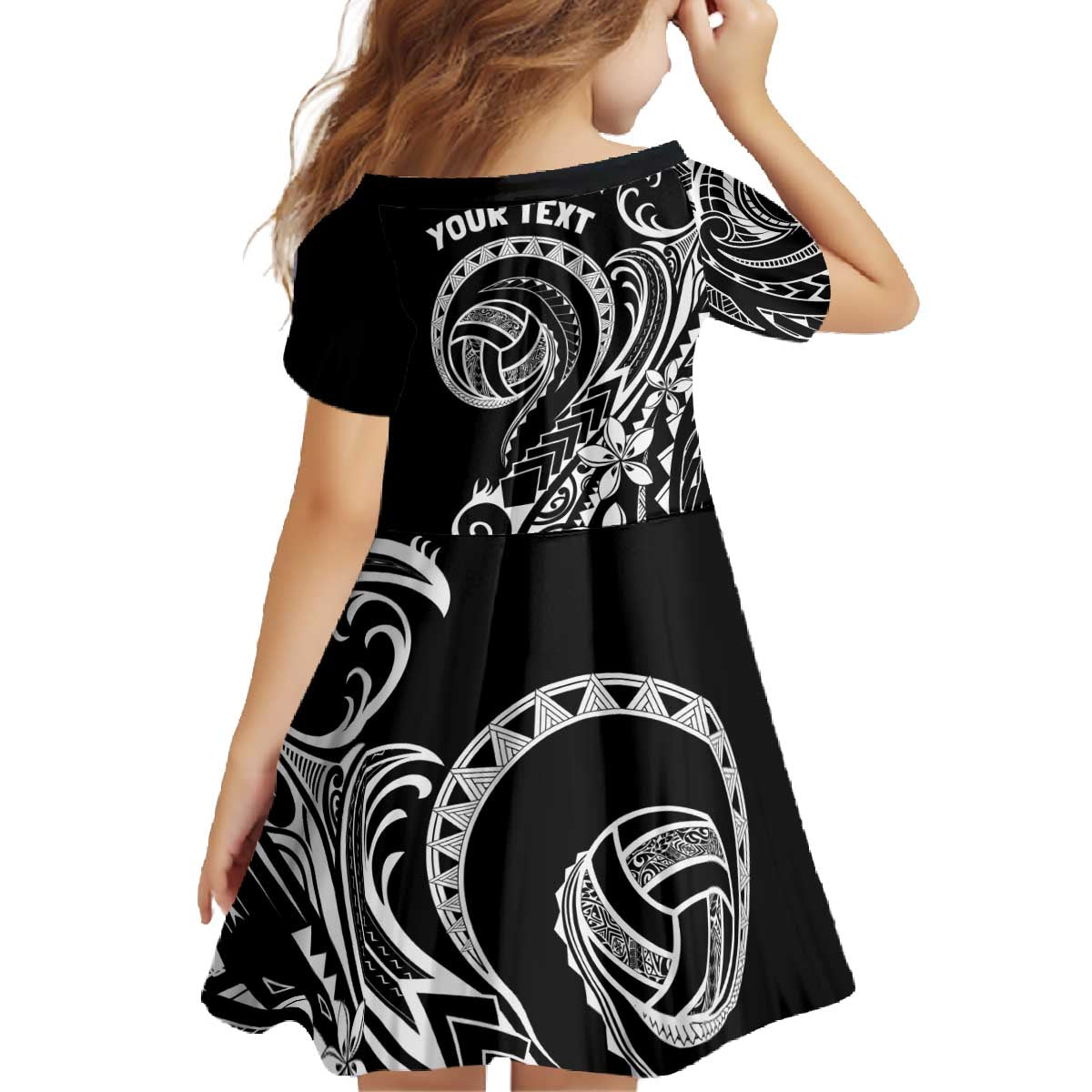 Polynesia Beach Volleyball Personalized Family Matching Off The Shoulder Long Sleeve Dress and Hawaiian Shirt Basic