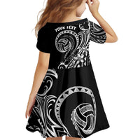 Polynesia Beach Volleyball Personalized Family Matching Off The Shoulder Long Sleeve Dress and Hawaiian Shirt Basic