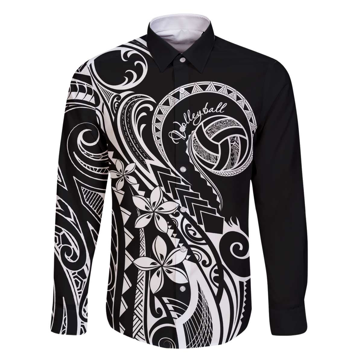 Polynesia Beach Volleyball Personalized Family Matching Off The Shoulder Long Sleeve Dress and Hawaiian Shirt Basic