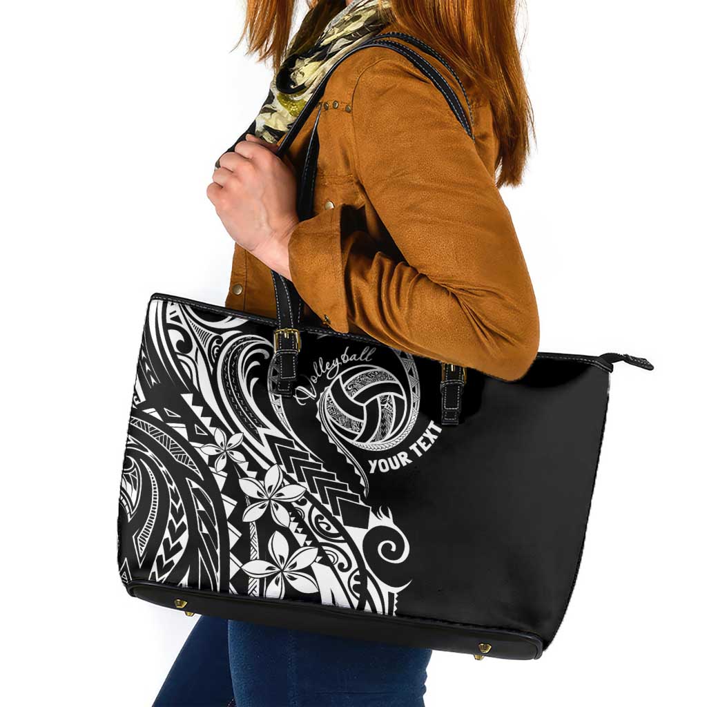 Polynesia Beach Volleyball Personalized Leather Tote Bag Basic