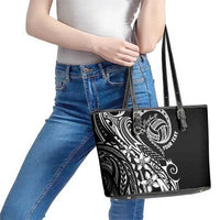 Polynesia Beach Volleyball Personalized Leather Tote Bag Basic
