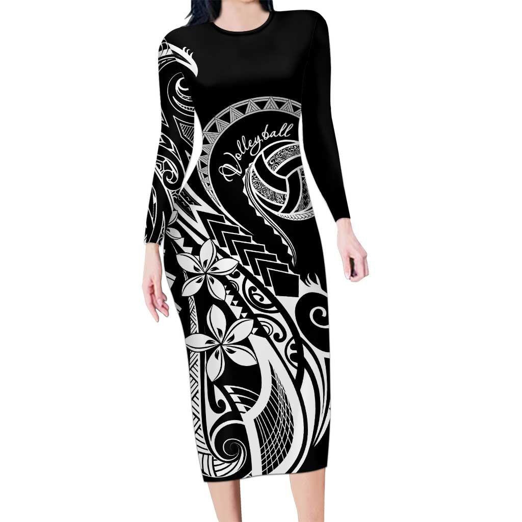 Polynesia Beach Volleyball Personalized Long Sleeve Bodycon Dress Basic