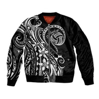 Polynesia Beach Volleyball Personalized Sleeve Zip Bomber Jacket Basic