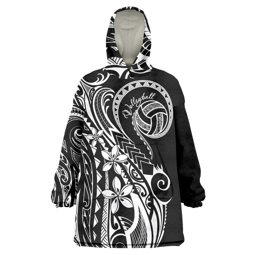 Polynesia Beach Volleyball Personalized Wearable Blanket Hoodie Basic LT7 One Size Black - Polynesian Pride