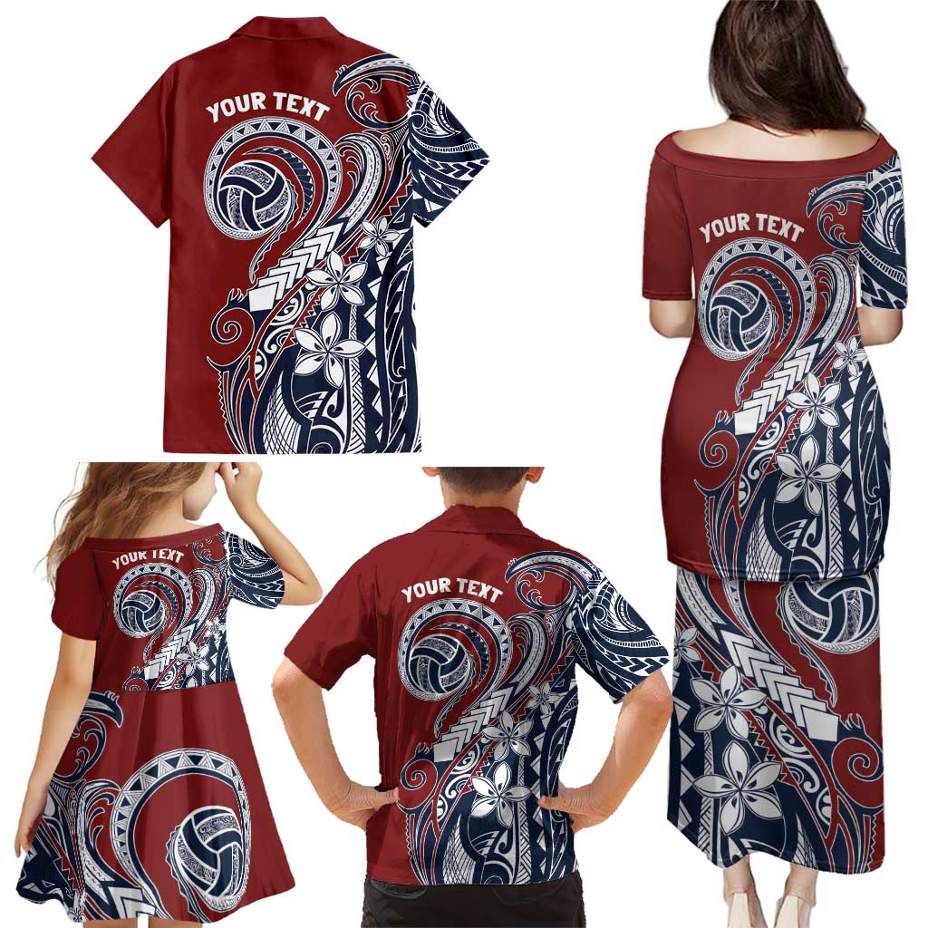 Polynesia Beach Volleyball Personalized Family Matching Puletasi and Hawaiian Shirt Special