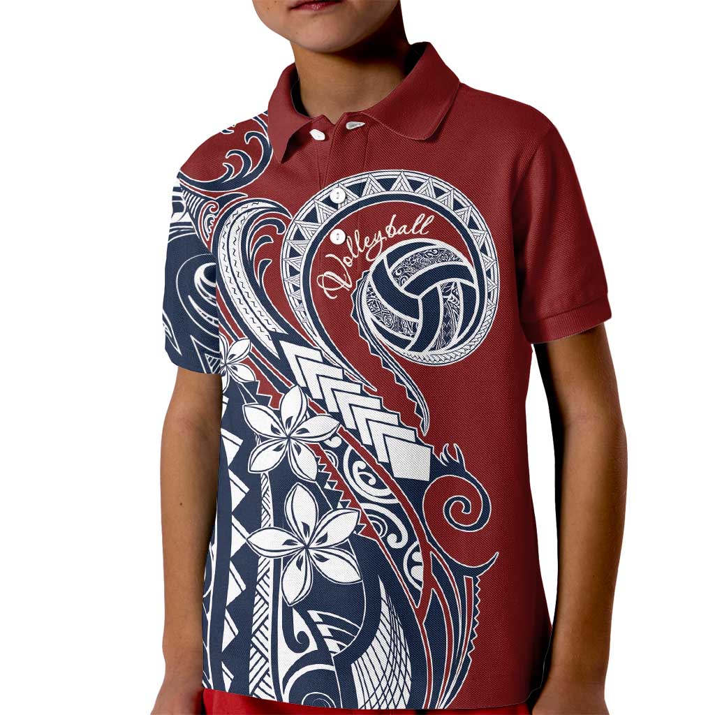 Polynesia Beach Volleyball Personalized Kid Polo Shirt Special LT7 Kid Red Blue - Polynesian Pride