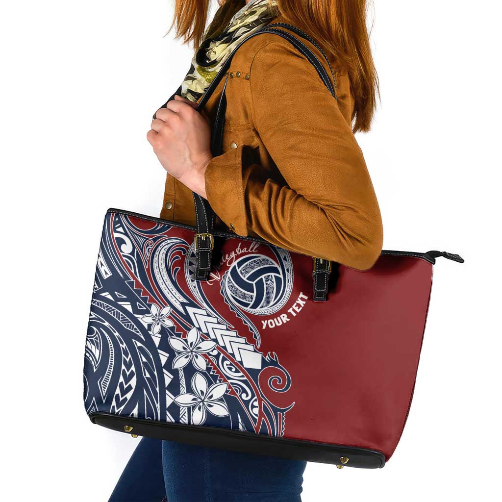 Polynesia Beach Volleyball Personalized Leather Tote Bag Special