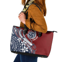 Polynesia Beach Volleyball Personalized Leather Tote Bag Special