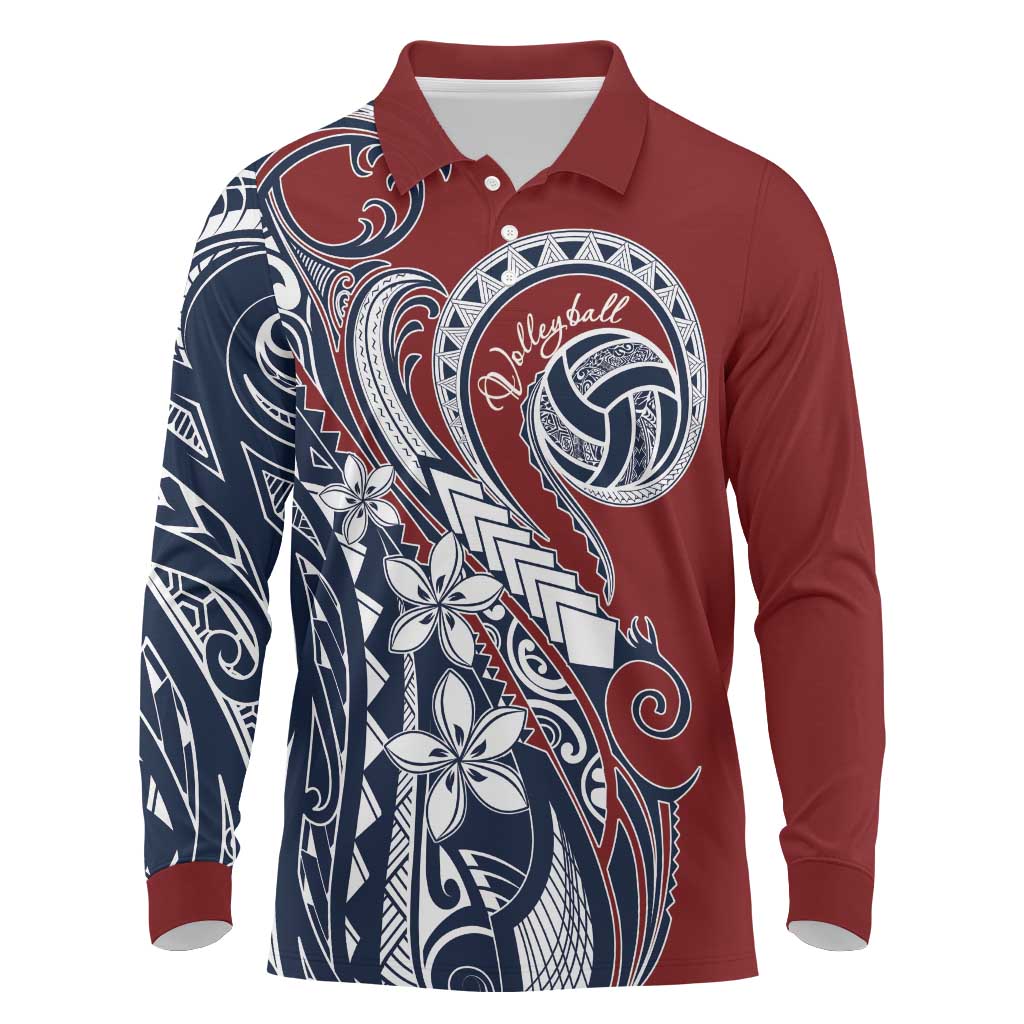 Polynesia Beach Volleyball Personalized Long Sleeve Polo Shirt Special