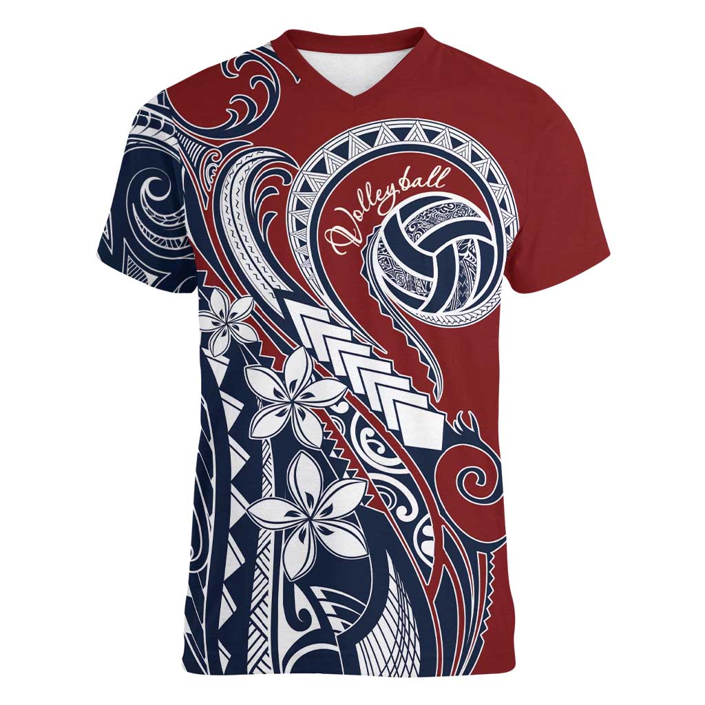 Polynesia Beach Volleyball Personalized Women V-Neck T-Shirt Special
