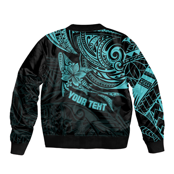 Personalised Father's Day Vanuatu Sleeve Zip Bomber Jacket Polynesian Dad & Kid LT7 main image 1