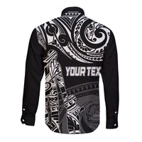 Personalised Father's Day American Samoa Long Sleeve Button Shirt Polynesian Dad & Kid LT7 - Polynesian Pride