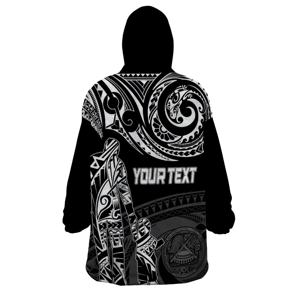 Personalised Father's Day American Samoa Wearable Blanket Hoodie Polynesian Dad & Kid LT7 - Polynesian Pride