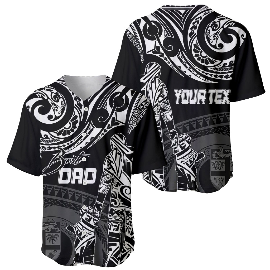 Personalised Father's Day Fiji Baseball Jersey Polynesian Dad & Kid LT7 - Polynesian Pride