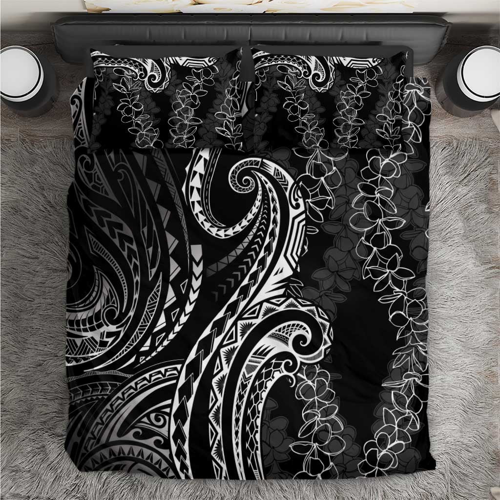 Polynesia Plumeria Lei Bedding Set Black Curves Motif LT7 Black - Polynesian Pride