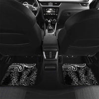 Polynesia Plumeria Lei Car Mats Black Curves Motif