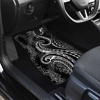 Polynesia Plumeria Lei Car Mats Black Curves Motif