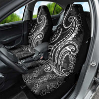 Polynesia Plumeria Lei Car Seat Cover Black Curves Motif