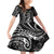Polynesia Plumeria Lei Family Matching Off Shoulder Short Dress and Hawaiian Shirt Black Curves Motif