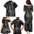 Polynesia Plumeria Lei Family Matching Puletasi and Hawaiian Shirt Black Curves Motif