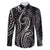 Polynesia Plumeria Lei Family Matching Summer Maxi Dress and Hawaiian Shirt Black Curves Motif