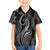 Polynesia Plumeria Lei Family Matching Summer Maxi Dress and Hawaiian Shirt Black Curves Motif