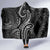 Polynesia Plumeria Lei Hooded Blanket Black Curves Motif