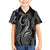 Polynesia Plumeria Lei Kid Hawaiian Shirt Black Curves Motif