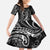 Polynesia Plumeria Lei Kid Short Sleeve Dress Black Curves Motif