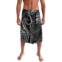 Polynesia Plumeria Lei Lavalava Black Curves Motif