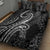 Polynesia Plumeria Lei Quilt Bed Set Black Curves Motif