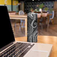 Polynesia Plumeria Lei Skinny Tumbler Black Curves Motif LT7 - Polynesian Pride