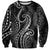 Polynesia Plumeria Lei Sweatshirt Black Curves Motif