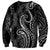 Polynesia Plumeria Lei Sweatshirt Black Curves Motif